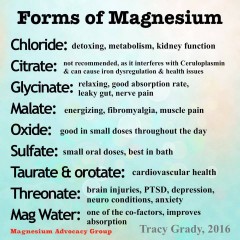 magnesium - druhy