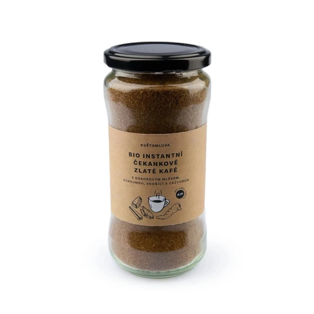 Levně Bio instantní čekankové zlaté kafé s kokosovým mlékem, kurkumou a skořicí 115 g
