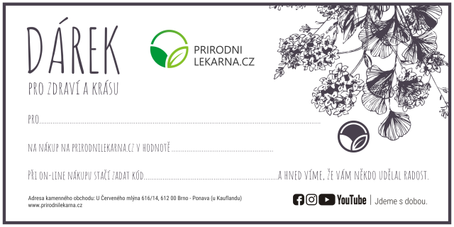 Dárkový poukaz 500 Kč koupíte na PřírodníLékárna.cz