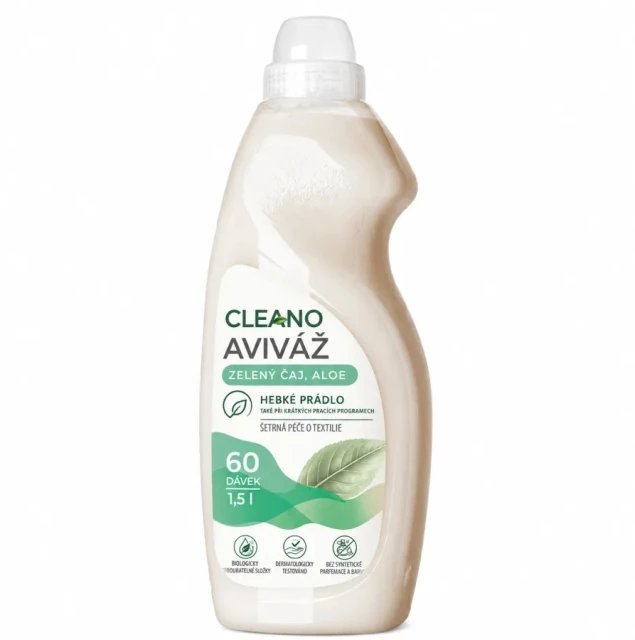 Cleano Ekologická aviváž Zelený čaj a aloe 1,5l