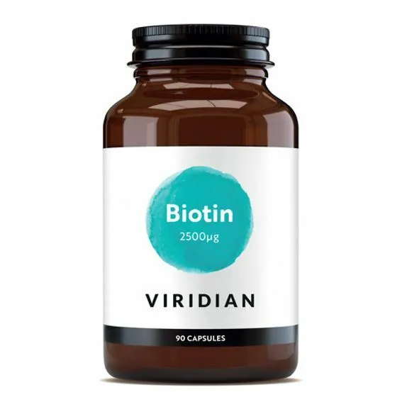 Viridian Biotin 2500ug 90 cps. koupíte na PřírodníLékárna.cz