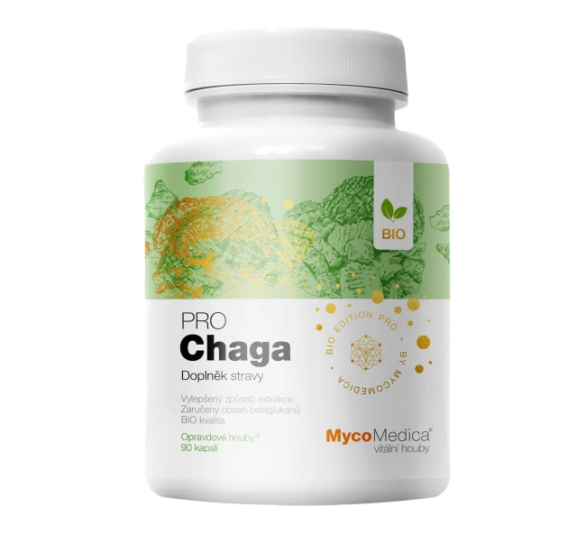 MycoMedica Chaga PRO BIO 34% betaglukanů 90 kapslí