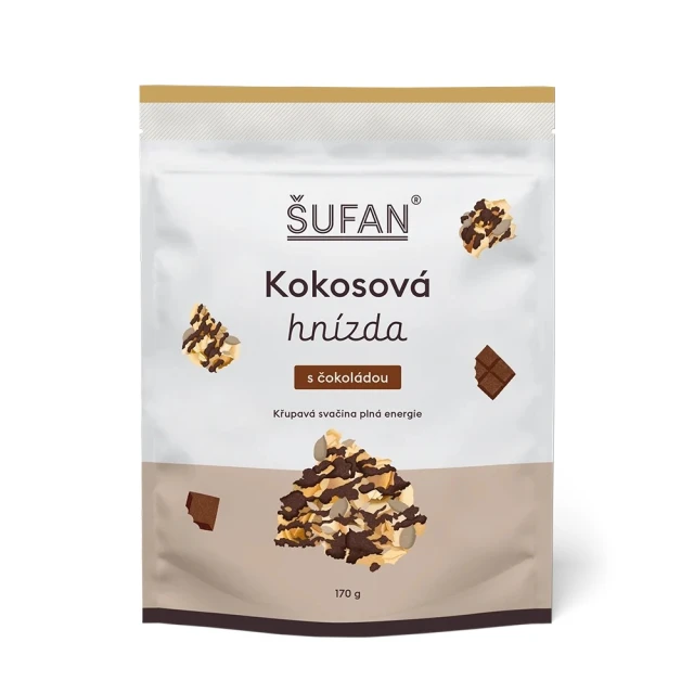 Šufan Kokosová hnízda s čokoládou 170 g