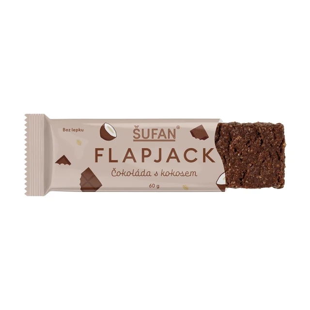 Šufan Bezlepkový FLAPJACK Čokoláda s kokosem 60 g