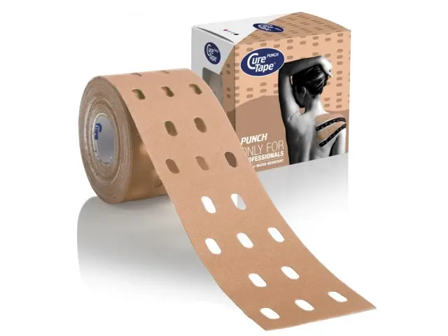 CureTape Punch 5 cm x 5 m kineziologický tejp béžový