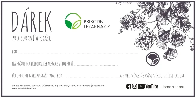 Dárkový poukaz 1000 Kč koupíte na PřírodníLékárna.cz