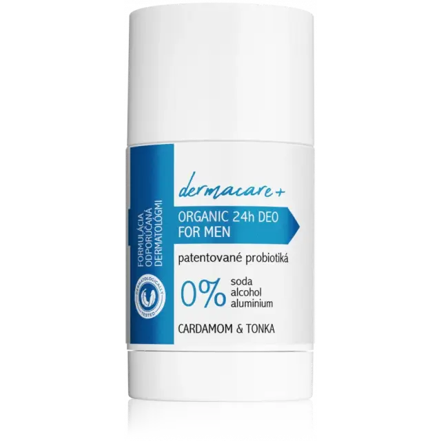 Levně Dermacare 24h MEN organický dezodorant s prebiotiky a probiotiky - Kardamon a Tonka 75g