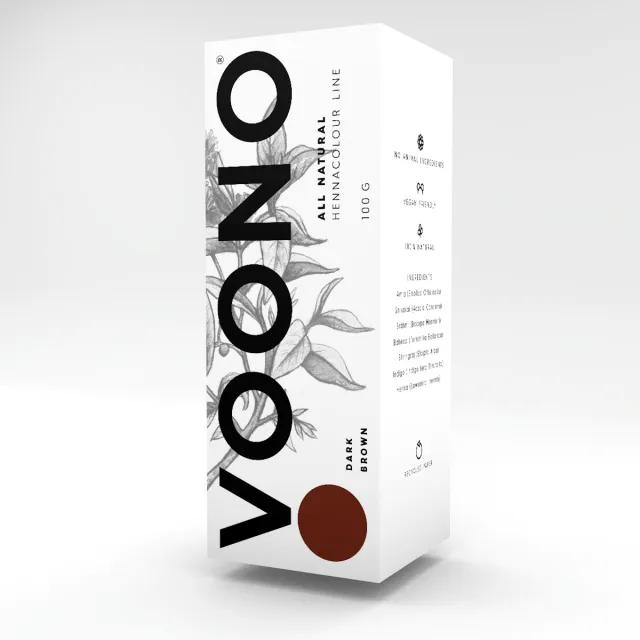Voono Henna dark brown - přírodní barva na vlasy 100g