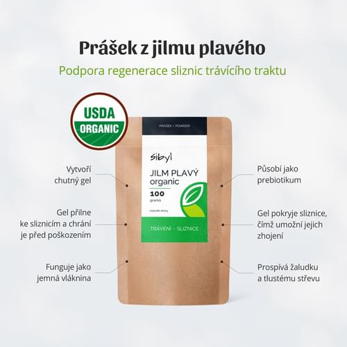 Jilm plavy prasek BIO