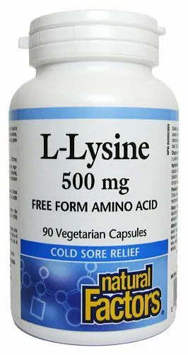 Levně Natural Factors L-Lysine 500mg 90cps