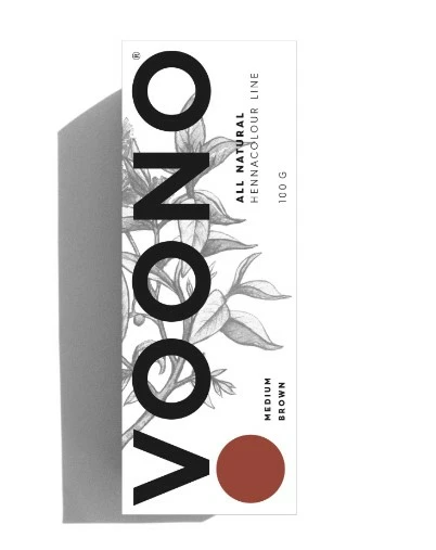 Voono Henna medium brown - přírodní barva na vlasy 100g