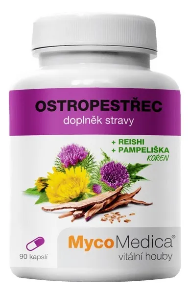 Mycomedica Ostropestřec s Reishi a kořenem pampelišky 90 cps.