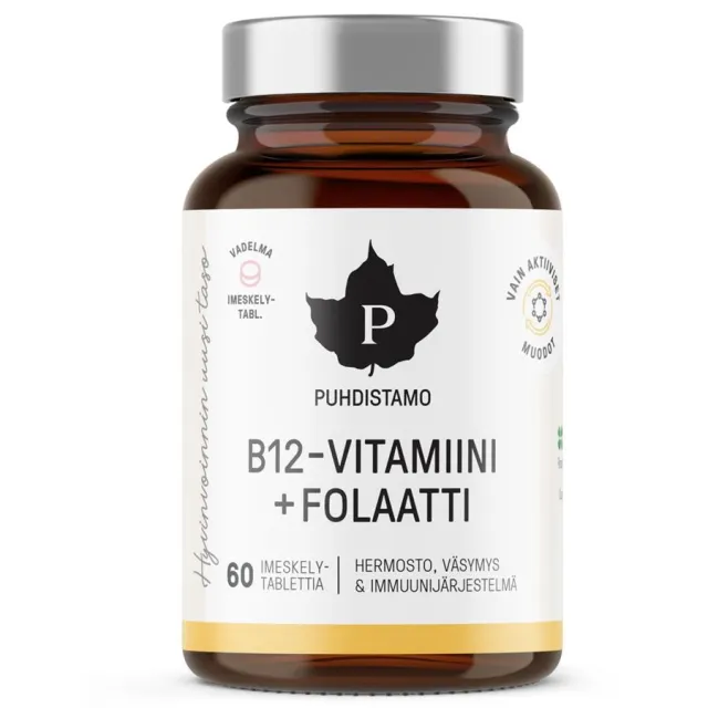 Puhdistamo Vitamin B12 Folate 60 pastilek koupíte na PřírodníLékárna.cz