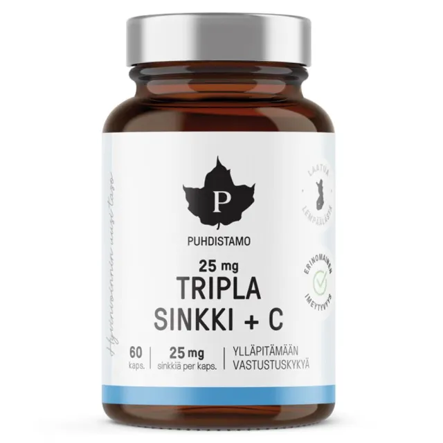 Triple Zinc 25mg + Vitamin C 60 cps